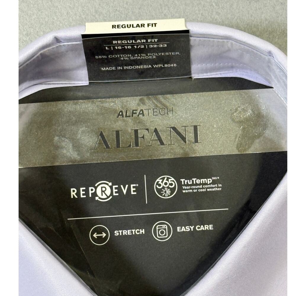 Alfani Men's Slim-Fit Temp Regulating Dress Shirt Lilac Whisper16-16.5 32-33 $65 - Picture 4 of 5